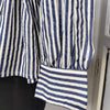 Indigo Gathered Stripe Shirt