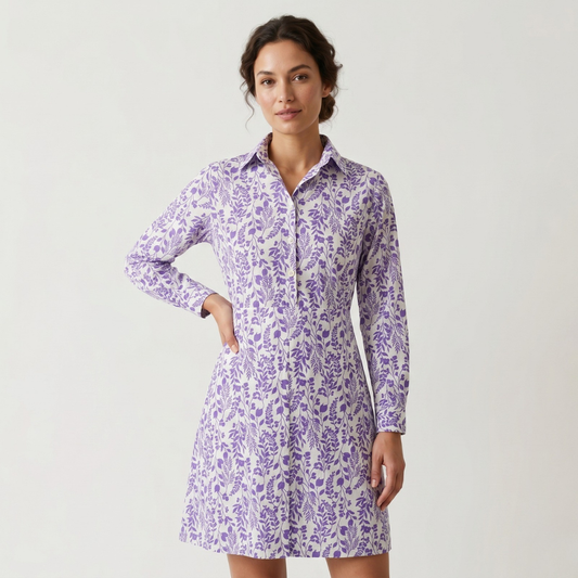 Cairo Dress- Azure Vine