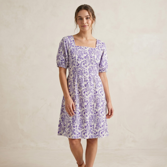 Liora Dress- Azure Vine