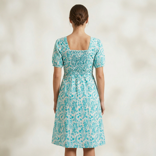 Liora Dress- Azure Vine
