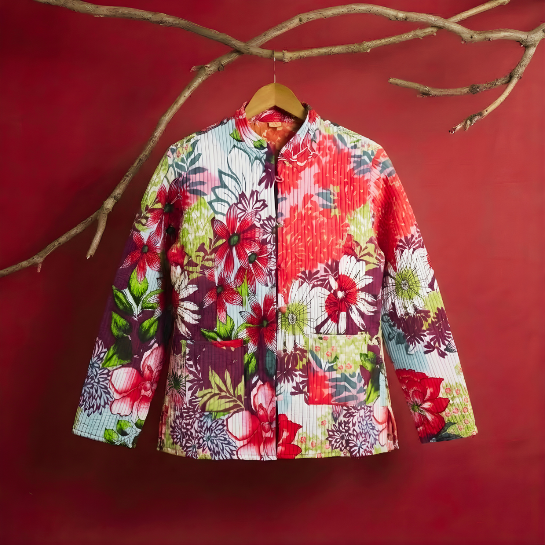 Pink Flower Reversible Jacket – Herb-loom