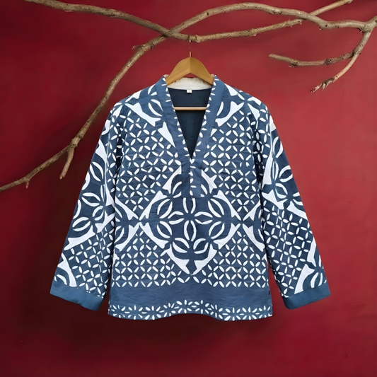 Indigo Applique Jacket