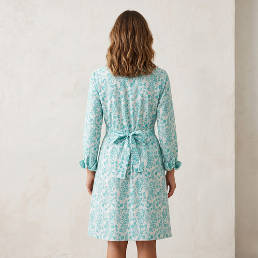 Cairo Dress- Azure Vine