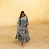 Wavy Dress- Kalamkari Charcoal