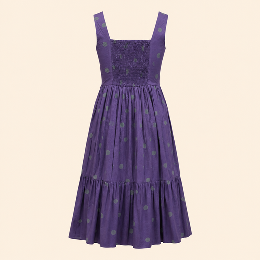 Maribel Dress- Navy Dot