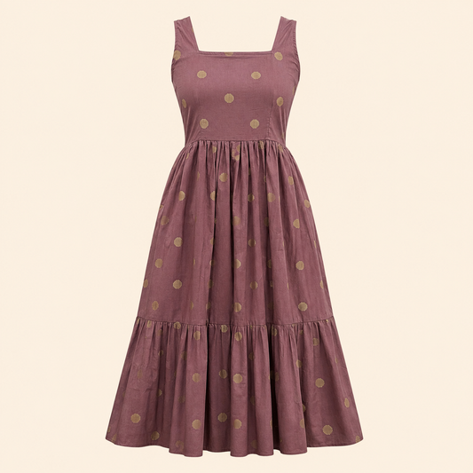 Maribel Dress- Coffee Dot