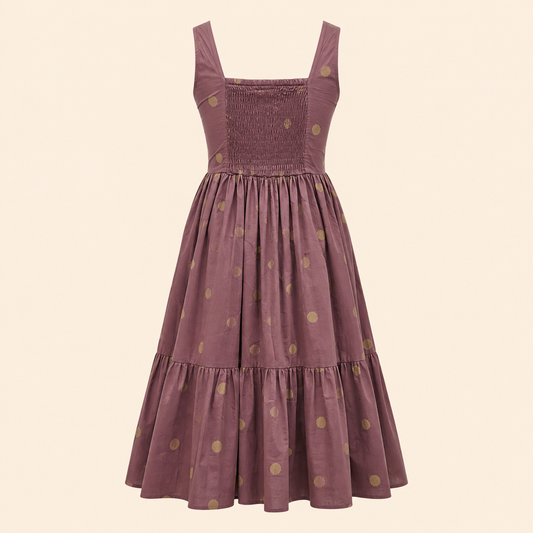 Maribel Dress- Coffee Dot
