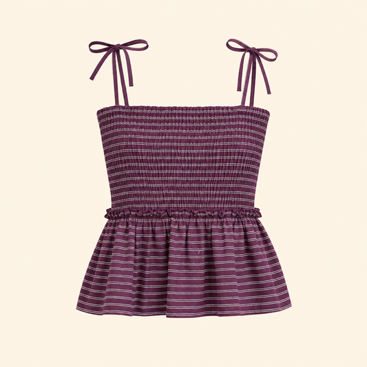 Plum Smocked Top