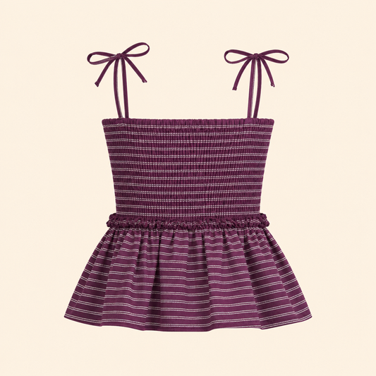 Plum Smocked Top