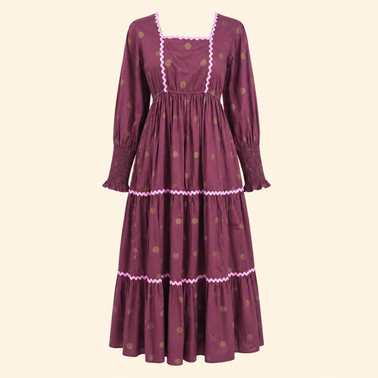 Brown Dot Bloom Dress