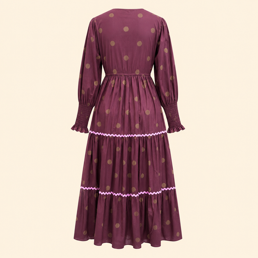 Brown Dot Bloom Dress