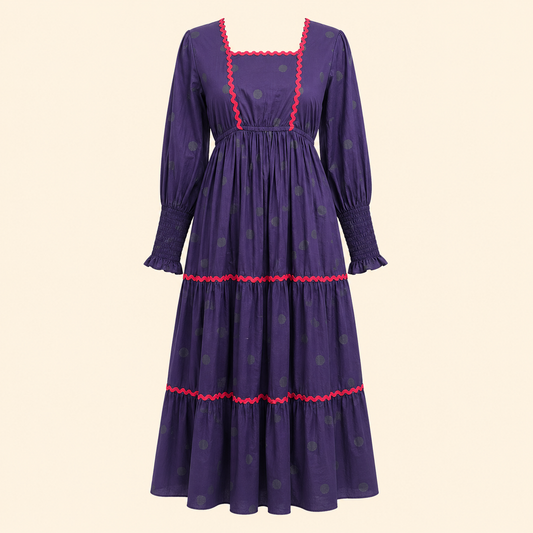 Navy Dot Bloom Dress