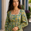 Wavy Dress- Kalamkari Yellow