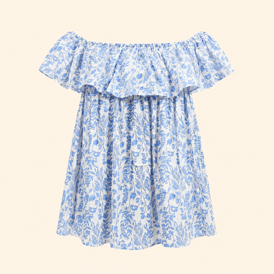 Solene Dress- Azure Vine
