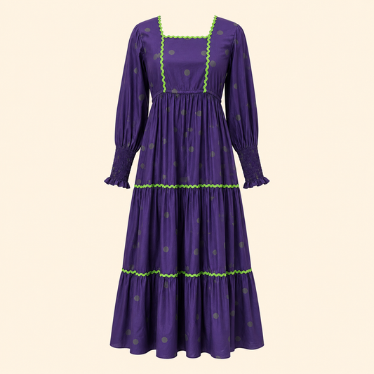 Violet Dot Bloom Dress
