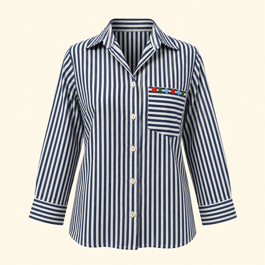 Blue Flower Heart Shirt