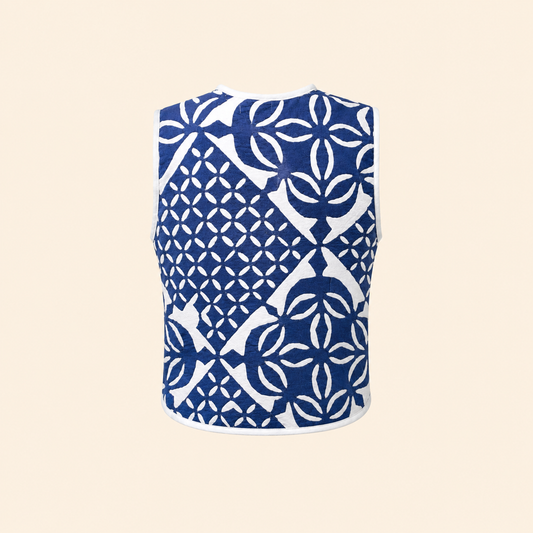 Indigo Applique Top