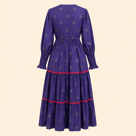 Navy Dot Bloom Dress