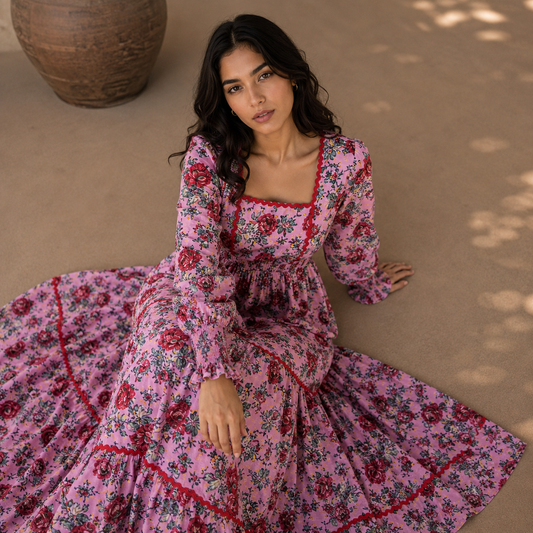 Wavy Dress- Meadow Pink