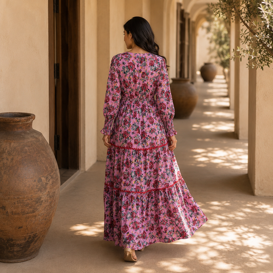 Wavy Dress- Meadow Pink