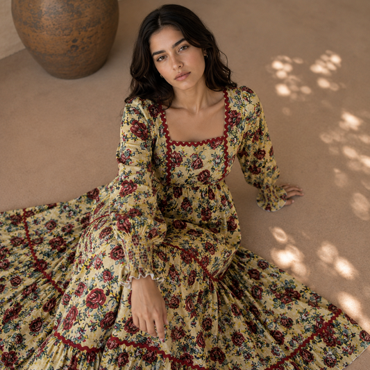 Wavy Dress- Meadow Yellow