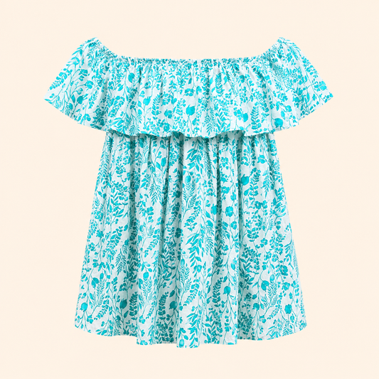 Solene Dress- Azure Vine