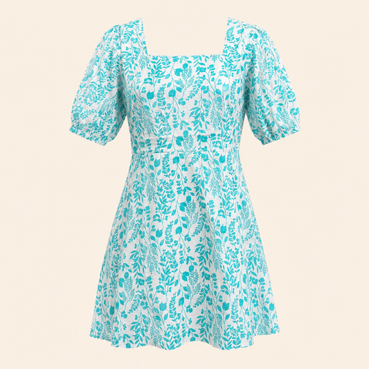 Liora Dress- Azure Vine