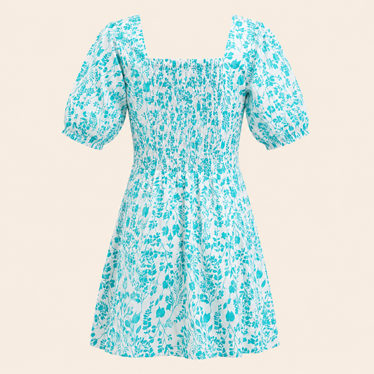 Liora Dress- Azure Vine