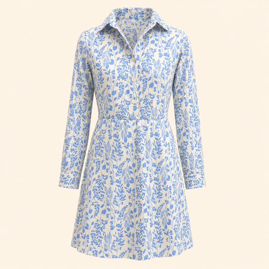 Cairo Dress- Azure Vine