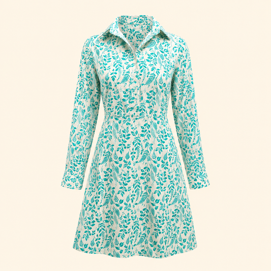 Cairo Dress- Azure Vine