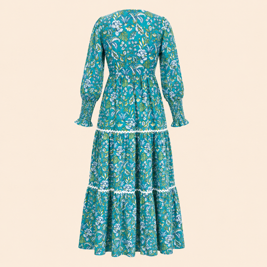 Wavy Dress- Kalamkari Rama