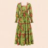 Wavy Dress- Rose Garden In Green