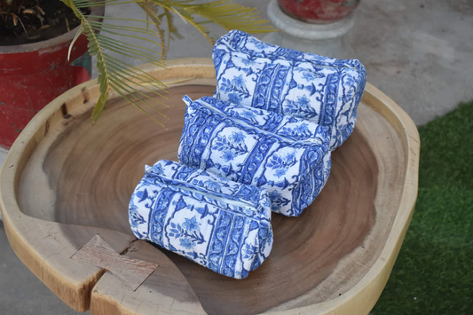 Light Blue Mosaic Multi-Purpose Toiletry Organizer Set of 3