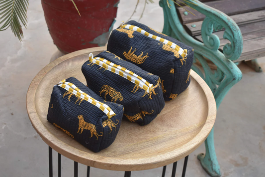 Black Leopard Multi-Purpose Toiletry Organizer Set of 3