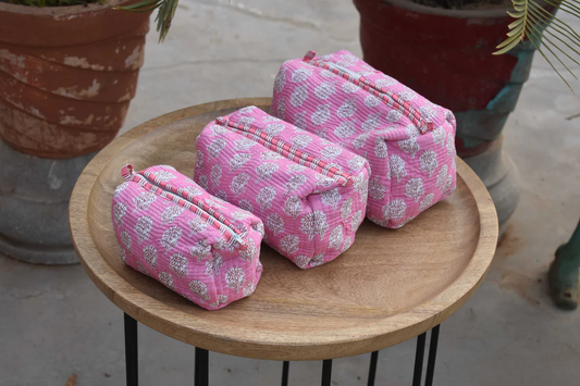 Pink Summer Multi-Purpose Toiletry Organizer Set of 3