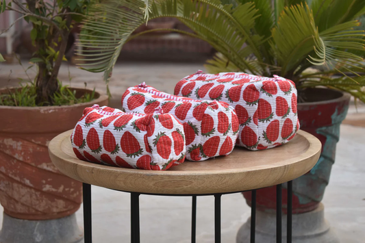 Red Mosaic Multi-Purpose Toiletry Organizer Set of 3