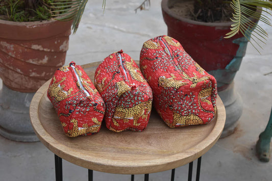 Red Jungle Multi-Purpose Toiletry Organizer Set of 3