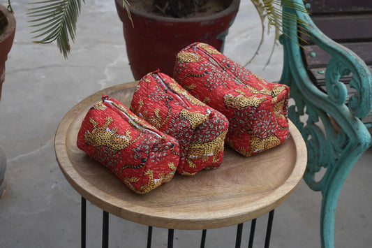 Red Jungle Multi-Purpose Toiletry Organizer Set of 3