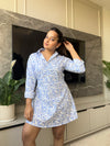 Cairo Dress- Azure Vine