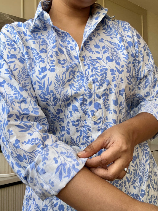 Cairo Dress- Azure Vine