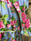 Wavy Dress- Rose Garden In Blue