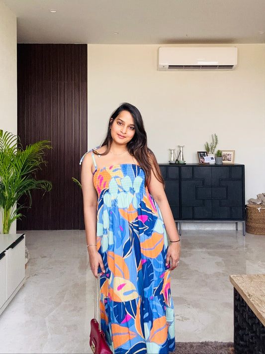 Blue Tropic Flora Dress