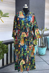 Vibrant Sanganeri Block Print Cotton Bathrobe