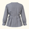 Indigo Gathered Stripe Shirt