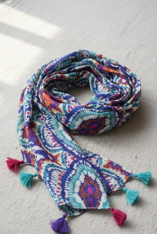 Kalamari Print Lightweight Scarf