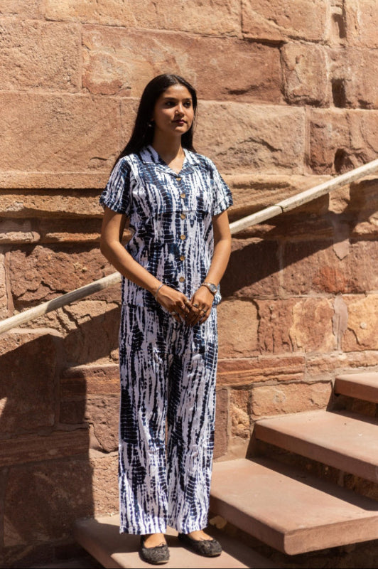 Wave Drift Cotton Rayon Co-ord Set