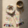 White Flora Printed Stole