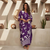 Purple Floral Striped Kaftan – Elegant Flowing Wear
