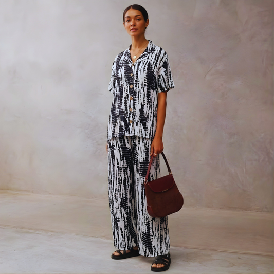 Wave Drift Cotton Rayon Co-ord Set