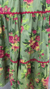 Wavy Dress- Rose Garden In Green
